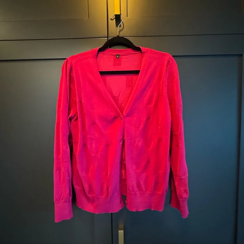 New Hot Pink Cardigan Sweater - Picture 2 of 8